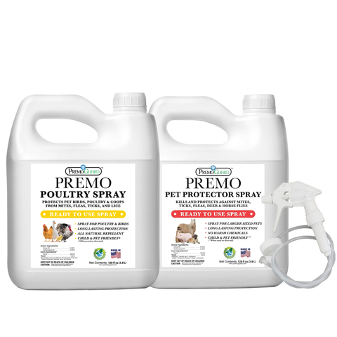 Poultry Spray 128 oz & Pet 128 oz | 20% Off Treatment Bundle | Premo Guard
