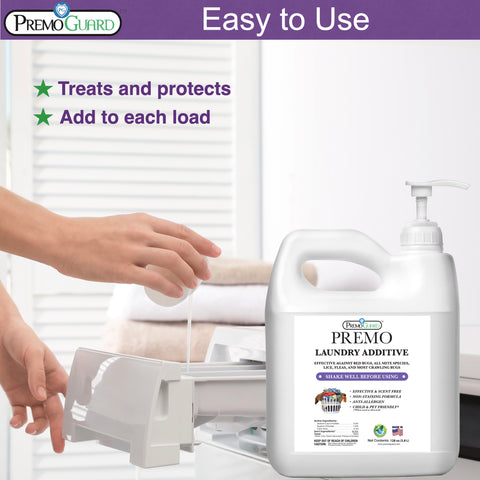 Bed Bug & Mite Killer Laundry Additive - All Natural Non-Toxic - By Premo Guard