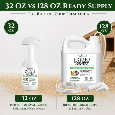 Chicken Coop Odor Control Spray | Neutralizes Ammonia Smell | Premo Guard